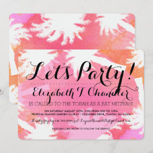 Convites Tropical Summer Bat Mitzvah Invites
