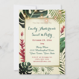 Convites Tropical Tiki com Luz Doce 16 Aniversário