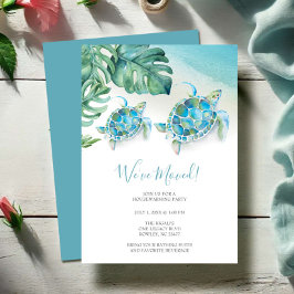 Convites Tropical Watercolor Beach Housearming Party