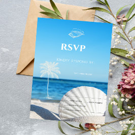 Convites Tropical Wedding Ocean Beach RSVP