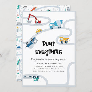 Convites Truck Boy Segunda Festa de aniversário Despeja Tud