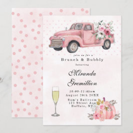 Convites Truck Brunch e Bubble, um caminhão-oficina rosa