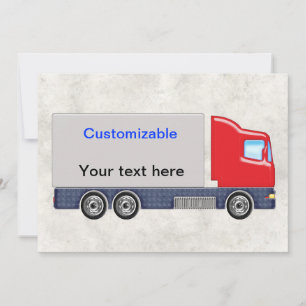 Convites Truck de entrega de Cinzas e vermelhos personaliza