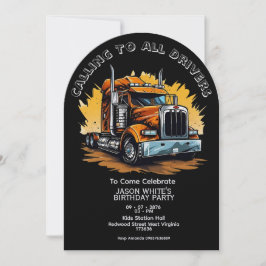 Convites Truck Themed Boy Birthday Invitation 