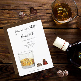 Convites Trufas de Chocolate Aquarela Whisky Aniversário