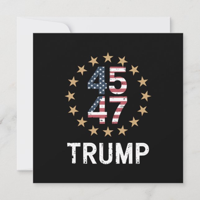 Convites Trump 2024 Flag Take America Back Trump 45 47 (Frente)