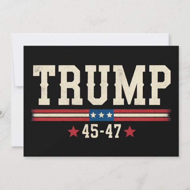 Convites Trump 45 47 EUA Flag Retro Vintage (Frente)