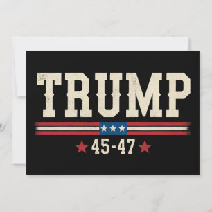 Convites Trump 45 47 EUA Flag Retro Vintage