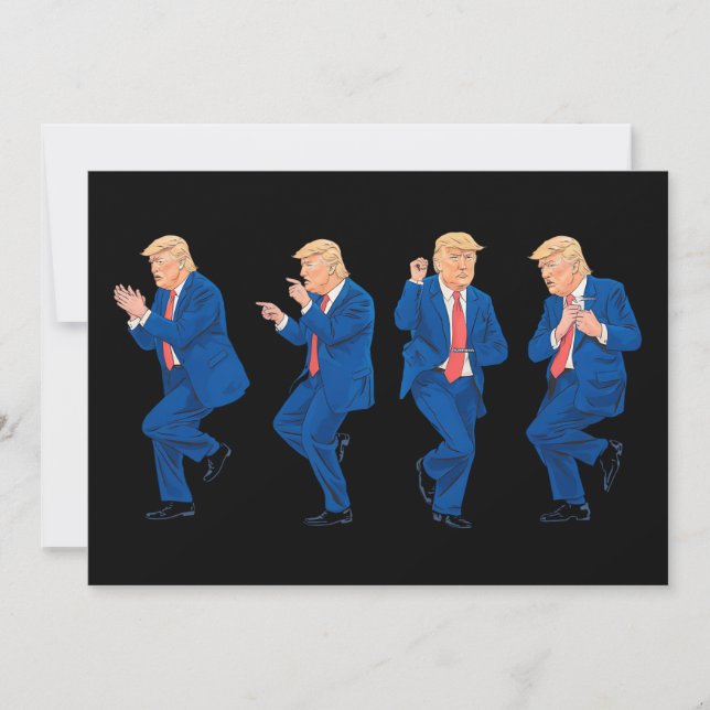 Convites Trump 45 47 Funny Dance Dancing Presidente dos EUA (Frente)
