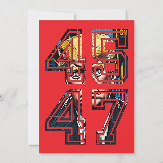Convites Trump 45 47 | Pop Art | Presidente americano (Frente)