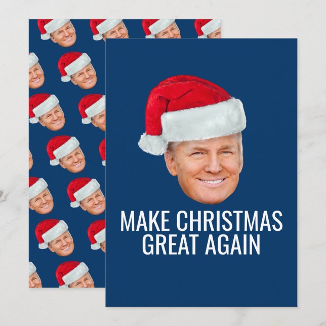 Convites Trump com Santa Hat - Faça Excelente de Natal nova (Frente/Verso)