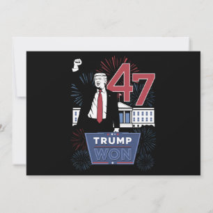 Convites Trump Ganhou 2024 Presidente 47 América EUA
