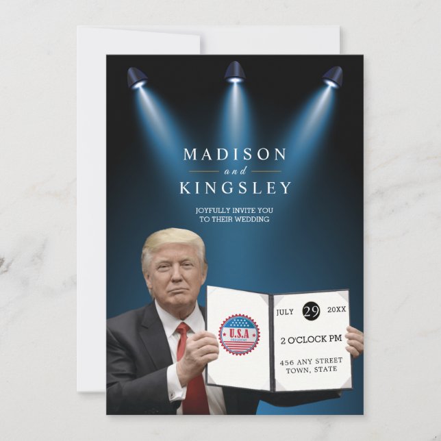 Convites Trump Grande Casamento Patriótico 💍 (Frente)