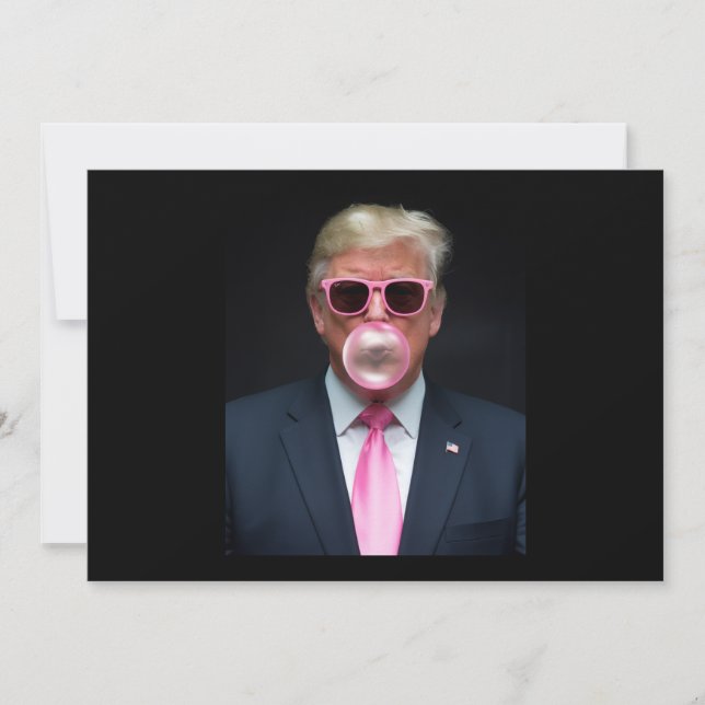 Convites Trump Pink Bubble Gum Presidente 47 EUA (Frente)