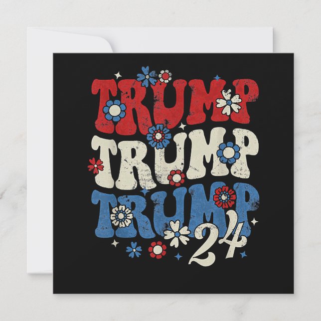 Convites Trump Trump Trump 2024 Retro  (Frente)