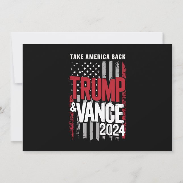 Convites Trump Vance 2024 Bandeira dos EUA Devolva a Améric (Frente)