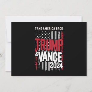 Convites Trump Vance 2024 Bandeira dos EUA Devolva a Améric