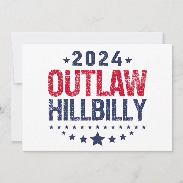 Convites Trump Vance 2024 Fora da Lei Hillbilly Bandeira do (Frente)