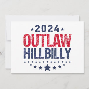 Convites Trump Vance 2024 Fora da Lei Hillbilly Bandeira do