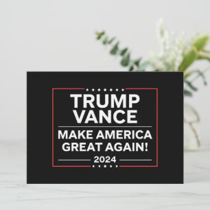 Convites Trump Vance 2024 Presidente JD Vance Vice MAGA