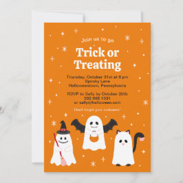 Convites Truque Adorável de Halloween ou Tratando Fantasmas