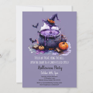 Convites Truque de Bruxas ou Festa de Maçãs de Halloween