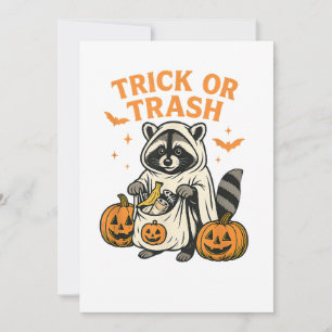 Convites Truque de Guaxinim Engraçado ou Lixo de Halloween