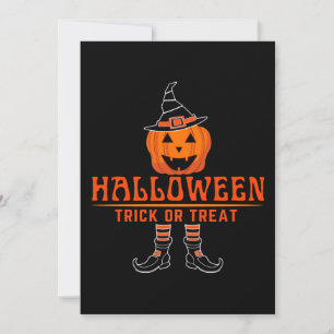 Convites truque de halloween ou abóbora