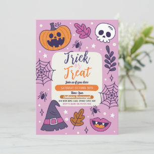 Convites Truque de Spooky do Halloween ou Pumpkins do Parti