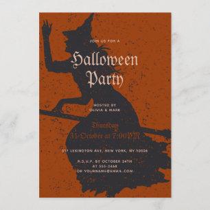 Convites Truque mágico de bruxa do Halloween ou Treat Grung