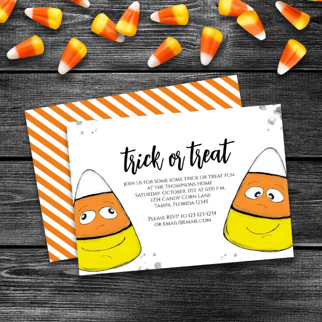 Convites Truque ou tratamento de festas de Dia das Bruxas (Trick or Treat Halloween custom invitation)