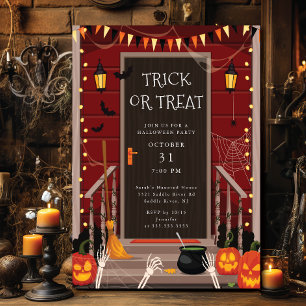 Convites Truque ou Tratar o Dia das Bruxas Assombrado