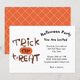 Convites Truque ou Tratar Para Crianças ou Adultos Festa de