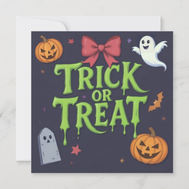 Convites Truque Spooky ou Tratar o Dia das Bruxas de Lama (Frente)