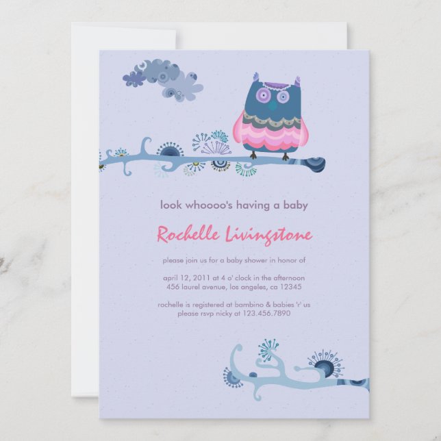 Convites Tu whit tu, aquele Chá de fraldas convidado (Frente)