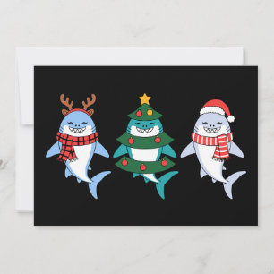 Convites Tubarão de Natal Papai Noel Rena Árvore Natal Feri