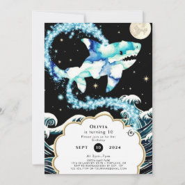 Convites Tubarão Encantado de Pastel Personalizado de Anive