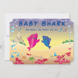 Convites Tubarão 🦈 Festa de Aniversário do Oceano Bebês Cr