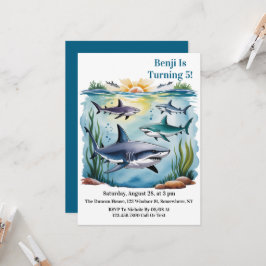 Convites Tubarão Sob O Aniversário Do Sea Boy