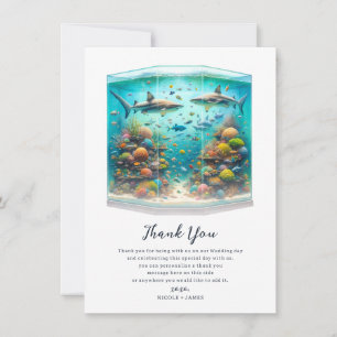 Convites Tubaroes Peixes Aquático Aquarela Aquário Obrigado