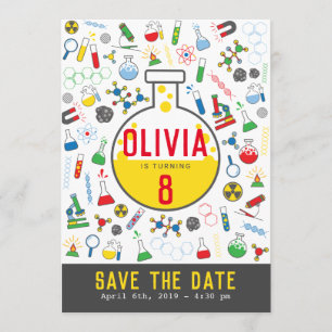 Convites Tubo de ensaio de ciência neutro em relação ao gên