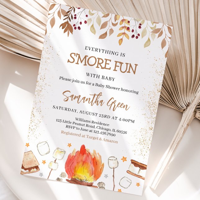 Convites Tudo é Mais Divertido com S'mores no Chá de Bebê (Criador carregado)