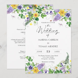 Convites Tudo em um Boho Wildflower Wedding