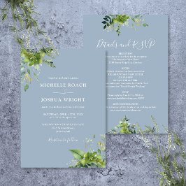 Convites Tudo Em Um Casamento Azul Eucalyptus Greenery Dust