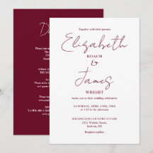 Tudo em Um Casamento Burgundy Minimalista Elegante