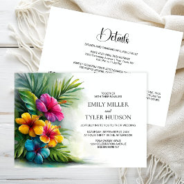 Convites Tudo em Um Casamento de Flores Tropicais e Folhage