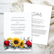 Tudo em Um Casamento de Girassóis e Rosas