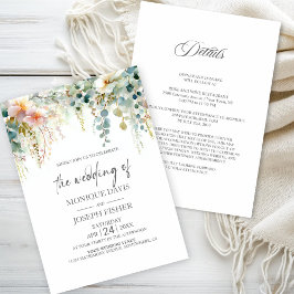 Convites Tudo em Um Casamento Elegante de Eucalipto Verde