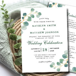 Convites Tudo Em Um Casamento Elegante Eucalyptus Greenery