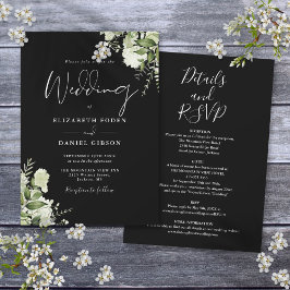 Convites Tudo Em Um Casamento Em Preto E Branco Empoeirado 
